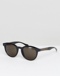 Черные круглые солнцезащитные очки BOSS By Hugo Boss - Коричневый
