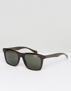Квадратные солнцезащитные очки в черепаховой оправе BOSS By Hugo Boss - Коричневый