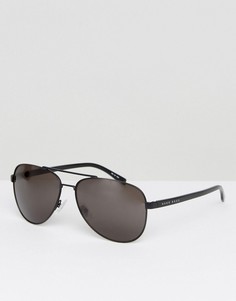Черные металлические солнцезащитные очки-авиаторы BOSS By Hugo Boss - Черный