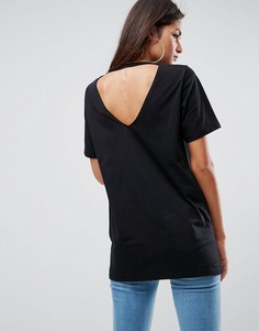 Футболка с вырезом на спине ASOS - Черный