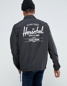 Черная складывающаяся спортивная куртка с логотипом на спине Herschel Voyage эксклюзивно для Великобритании - Черный