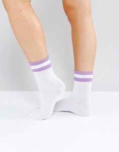 Спортивные носки с полосками Monki - Фиолетовый