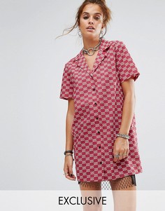Платье-рубашка с короткими рукавами Reclaimed Vintage Inspired - Красный
