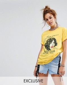 Футболка с принтом Rolling Stones Reclaimed Vintage Inspired - Желтый