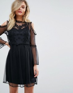 Сетчатое платье с вышивкой Miss Selfridge - Мульти