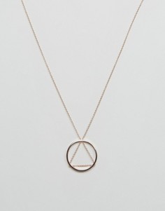 Ожерелье с треугольной подвеской и подвеской-кольцом Cheap Monday - Золотой