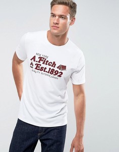 Белая облегающая футболка с логотипом Abercrombie & Fitch - Белый