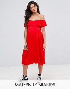 Платье с широким вырезом Bluebelle Maternity - Красный