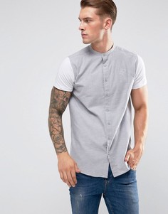 Серая обтягивающая рубашка с трикотажными рукавами SikSilk - Серый