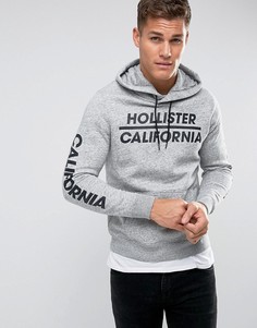 Серый худи с принтом логотипа Hollister - Серый