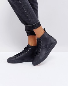 Высокие кожаные кроссовки Fred Perry - Черный