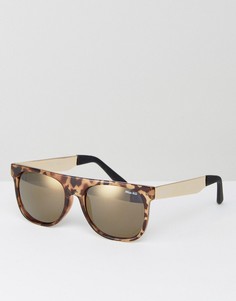 Черепаховые солнцезащитные очки с плоским верхом Miss KG - Коричневый