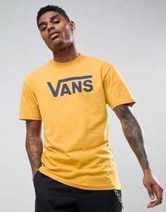 Желтая классическая футболка с логотипом Vans V00GGG50X - Желтый
