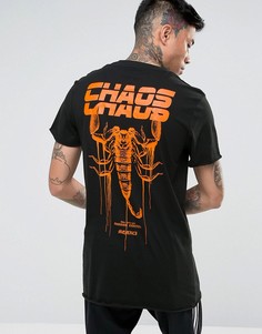 Черная футболка с принтом Chaos на спине New Look - Черный