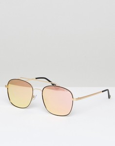 Золотисто-розовые солнцезащитные очки-авиаторы Quay Australia - Розовый