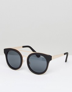 Черные круглые солнцезащитные очки Quay Australia Brooklyn - Черный