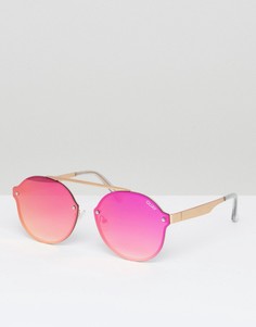 Розовые круглые солнцезащитные очки Quay Australia Camden Heights - Розовый
