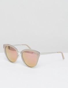 Серебристо-розовые солнцезащитные очки кошачий глаз Quay Australia Every Little Thing - Серебряный