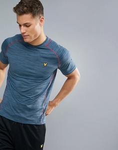 Спортивная меланжевая футболка с контрастной отделкой Lyle & Scott Fitness Jones - Синий