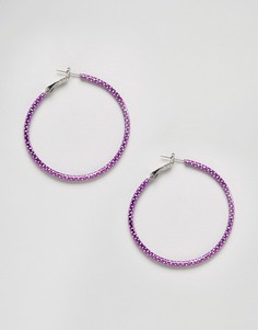 Блестящие серьги-кольца Monki - Фиолетовый