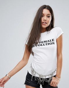 Футболка с принтом The Female Revolution Boohoo - Белый