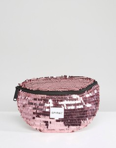 Сумка-кошелек на пояс из розовых пайеток Spiral - Розовый