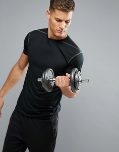 Черная футболка с сетчатой вставкой New Look SPORT - Черный