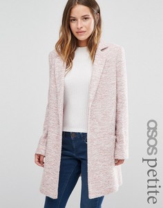 Фактурное пальто свободного кроя ASOS PETITE - Розовый