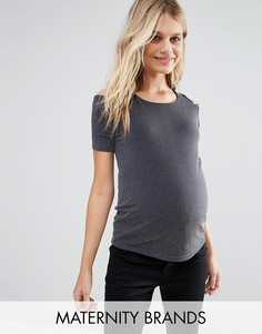Топ для беременных с вырезами на плечах New Look Maternity - Серый