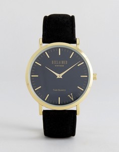 Часы с золотисто-черным замшевым ремешком Reclaimed Vintage Inspired - Черный