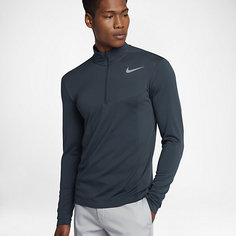 Мужская футболка для гольфа с длинным рукавом и половинной молнией Nike Dry Knit