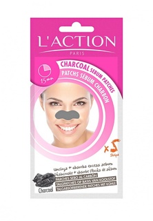 Патчи для носа LAction Laction для удаления жирного блеска с лица Charcoal Sebum Patch