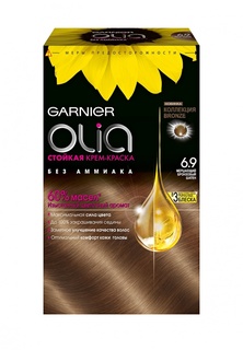 Крем-краска Garnier стойкая для волос Olia без аммиака оттенок 6.9 Мерцающий бронзовый шатен, 160 мл