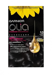 Краска для волос Garnier Olia, оттенок 1.0, Глубокий черный