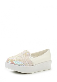 Слипоны LOST INK MERMAID SEQUIN FLATFORM PLIMSOLL - PINK & WHITE