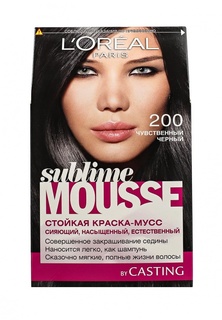Краска для волос LOreal Paris Sublime Mousse, оттенок 200, Чувственный черный
