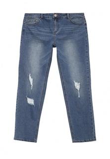 Джинсы LOST INK PLUS STRAIGHT LEG JEAN IN MID WASH WITH RIPS
