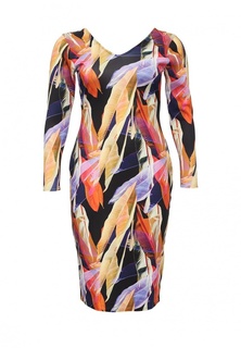 Платье LOST INK CURVE BODYCON DRESS IN FEATHER PRINT