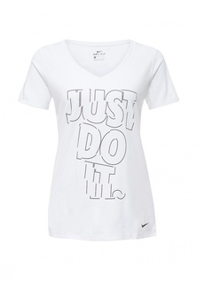 Футболка спортивная Nike W NK DRY TEE LEG VNECK JDI