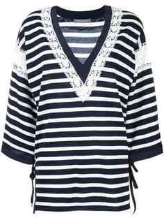 полосатый джемпер с V-образным вырезом Alberta Ferretti