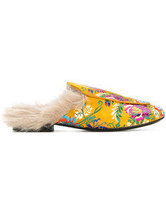 floral fur mules Emanuela Caruso