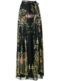 удлиненная юбка с запахом и цветочным принтом Alberta Ferretti