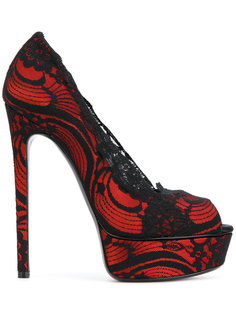 lace platform pumps Casadei