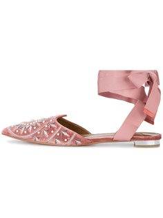 Stellar faux pearl embellished flats Aquazzura