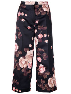 укороченные брюки с цветочным принтом Rochas