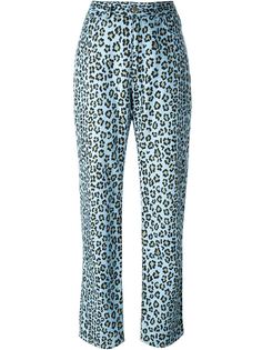 брюки с леопардовым принтом Fendi Vintage