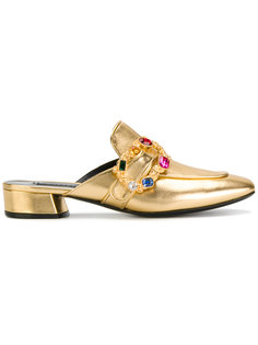 мюли с пряжкой из кристаллов Casadei