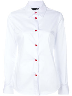 рубашка с пуговицами в виде сердечек  Love Moschino