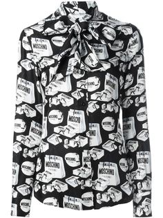 блузка с принтом сумок для покупок Moschino
