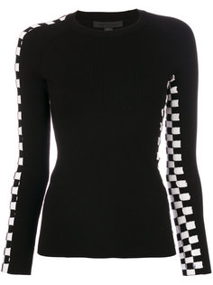 свитер с панелями в клетку Alexander Wang